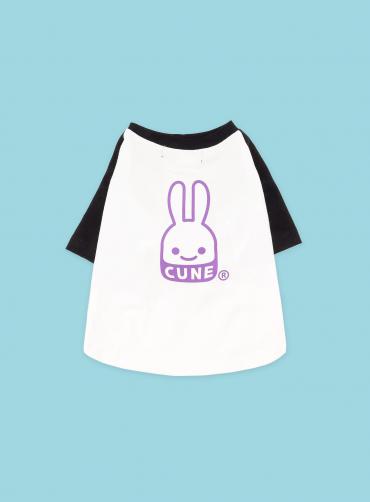 犬と人 犬のラグランTシャツ CUNEウサギ